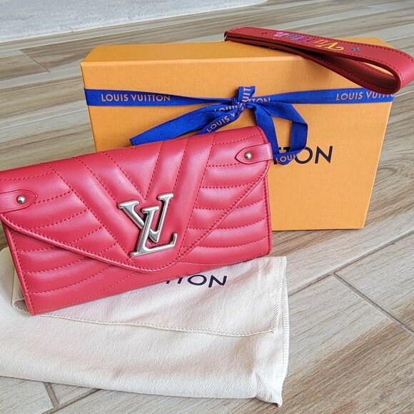 Louis Vuitton Red Rouge New Wave Bifold Long Wallet Wrislet - Picture 1 of 11